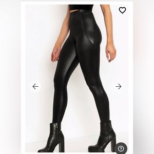BlackMilk High Waisted Leggings Black Wet Look w/ Pockets